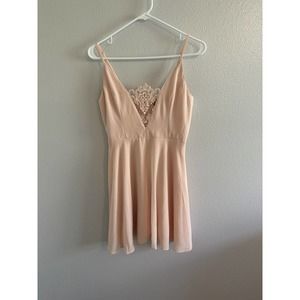 Lulus One and Only Blush Pink Lace‎ Skater Dress Small